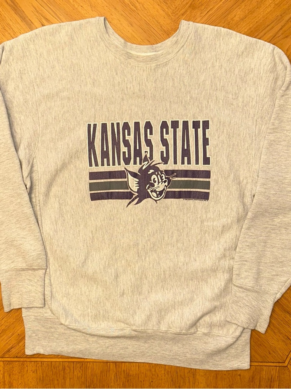 Vintage 1989 Kansas State Wildcats Sweatshirt Men's Size XL Gray Willie Logo